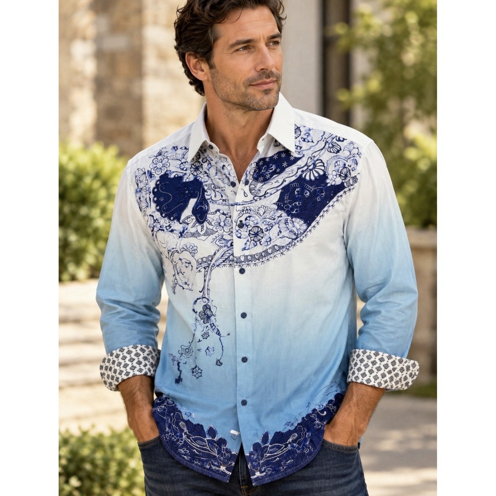 Rare Robert Graham Limited Edition Hallelujah Embroidered Shirt Mens Large Sport